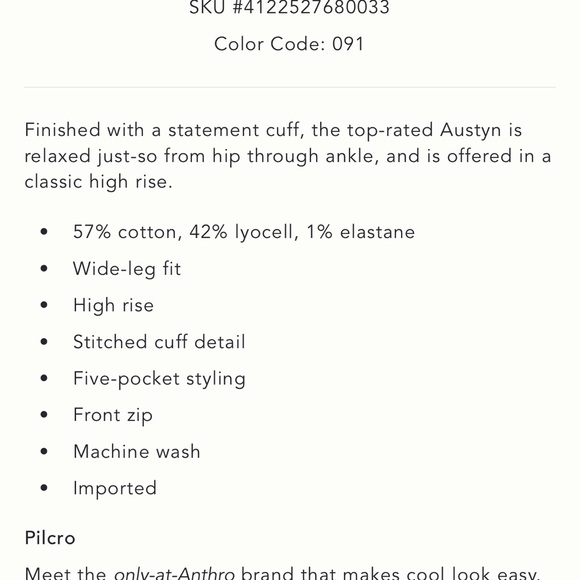 Anthropologie Pilcro The Austyn High Rise Cuffed Wide Leg Jeans - Picture 3 of 5